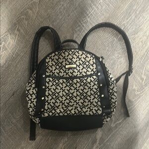 Tommy Hilfiger Cream and Black Backpacks with Striking Design